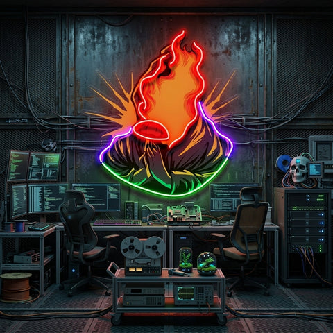 Grim Fire LED Neon Sign Light Pop Art
