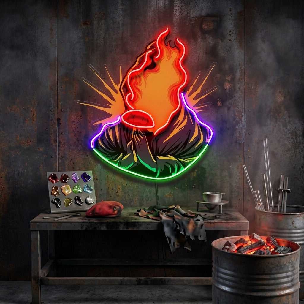 Grim Fire LED Neon Sign Light Pop Art
