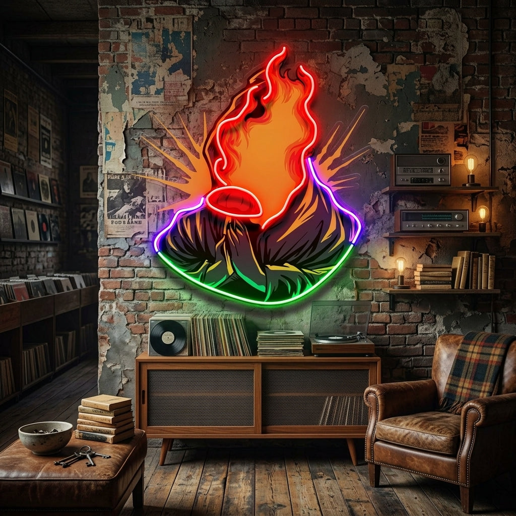 Grim Fire LED Neon Sign Light Pop Art