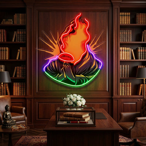 Grim Fire LED Neon Sign Light Pop Art