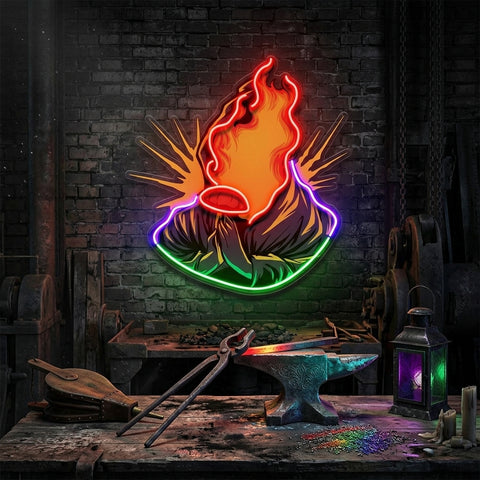 Grim Fire LED Neon Sign Light Pop Art