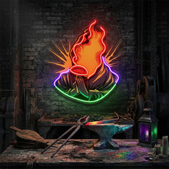 Grim Fire LED Neon Sign Light Pop Art