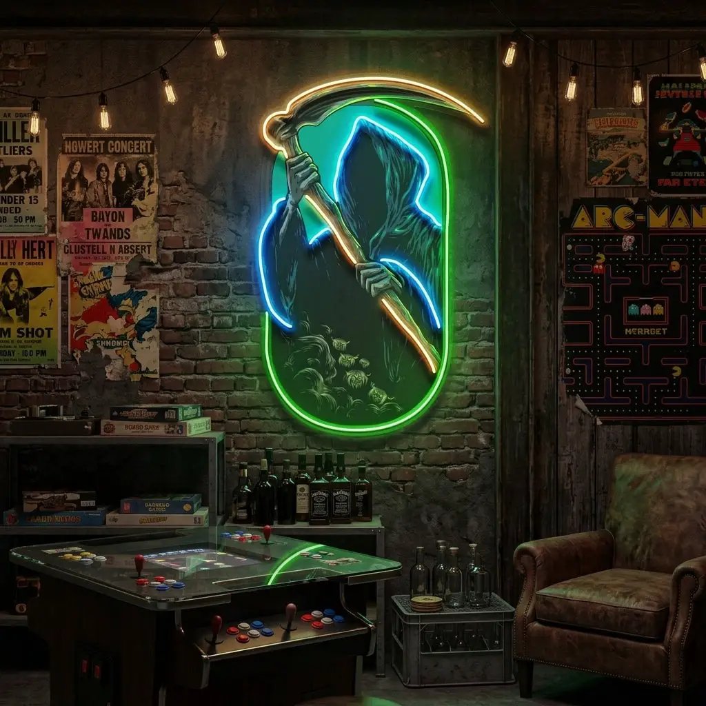 Grim Reaper LED Neon Sign Light Pop Art