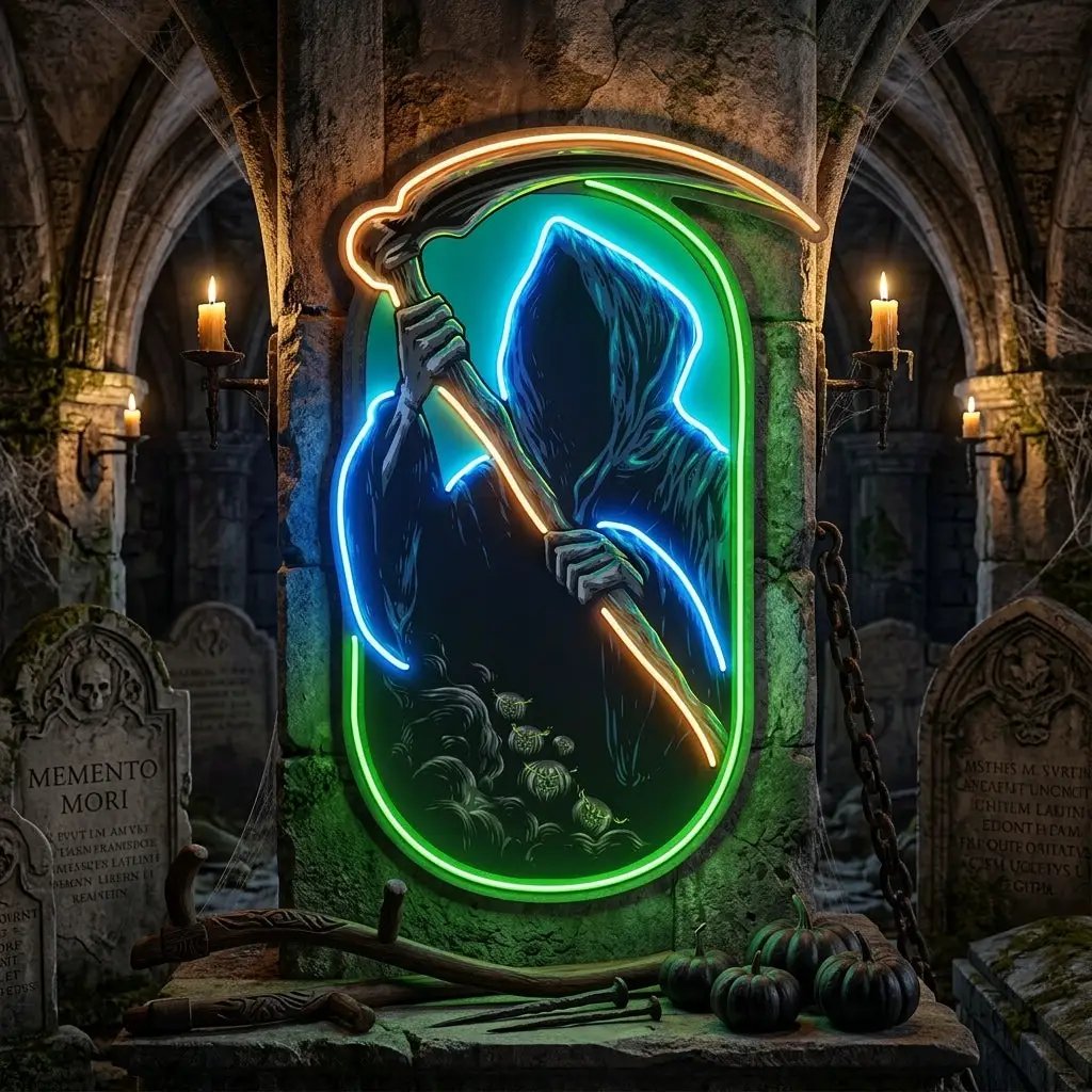 Grim Reaper LED Neon Sign Light Pop Art