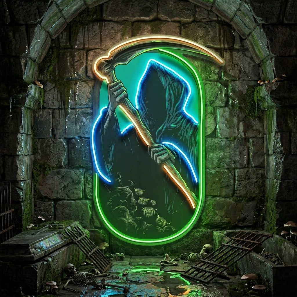 Grim Reaper LED Neon Sign Light Pop Art