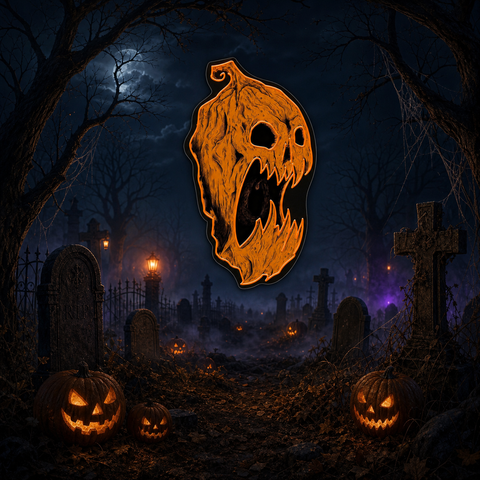 Scary Pumpkin Neon Sign – Halloween LED Wall Decor for Spooky Vibes