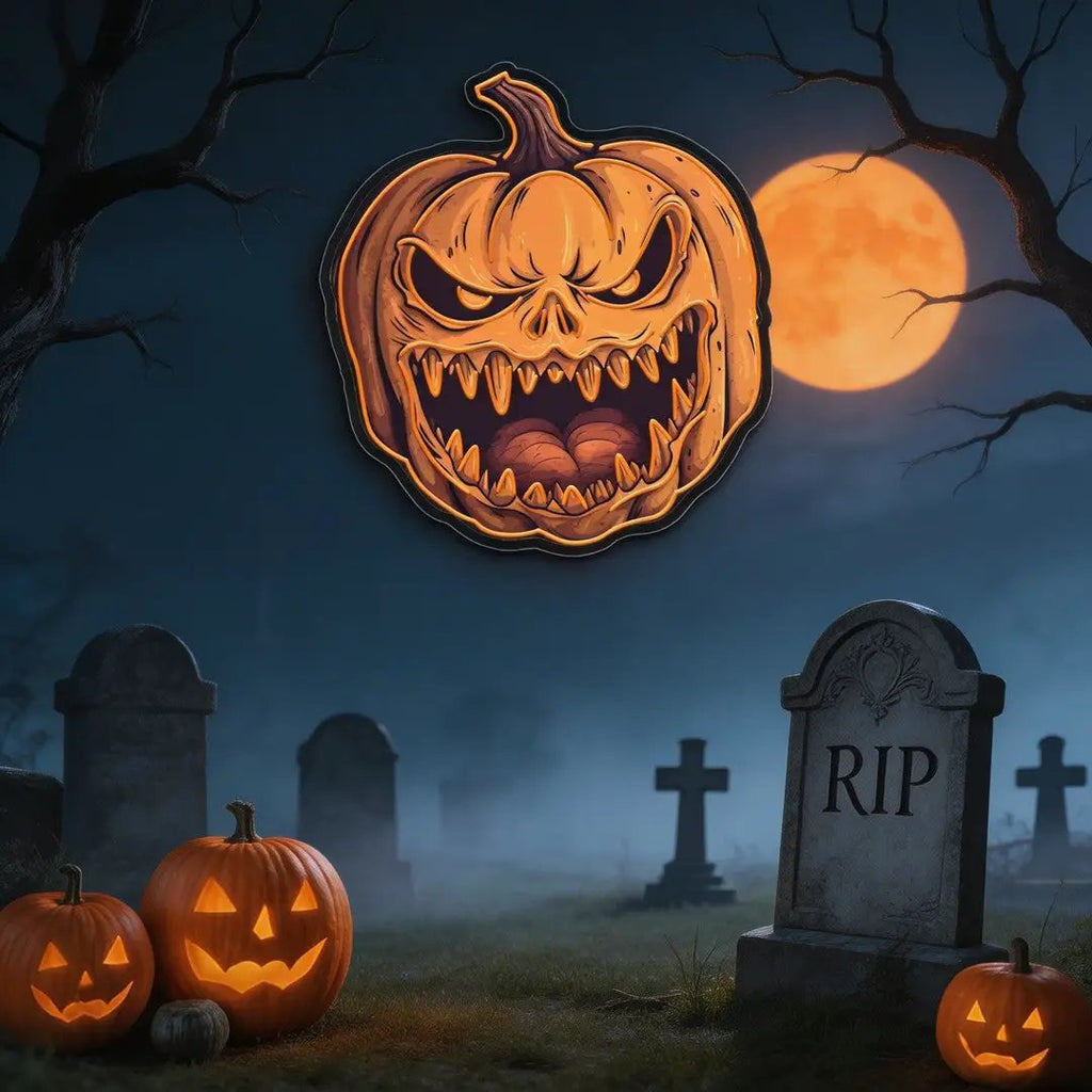 🎃 Frightening Jack-O'-Lantern LED Neon Sign – Halloween Wall Decor 👻