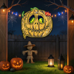 Zombie Pumpkin Neon Sign – Creepy Halloween LED Wall Light Decor for Home, Bar & Party