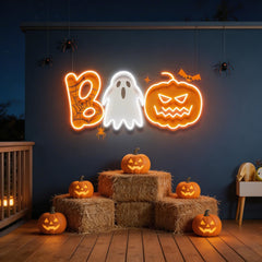 Halloween Boo Ghost Artwork Led Neon Sign Light