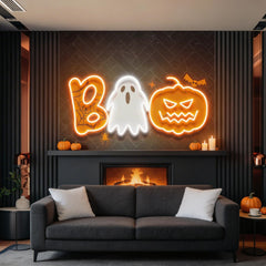 Halloween Boo Ghost Artwork Led Neon Sign Light