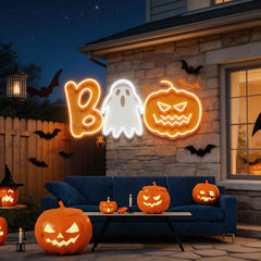 Halloween Boo Ghost Artwork Led Neon Sign Light