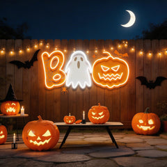 Halloween Boo Ghost Artwork Led Neon Sign Light
