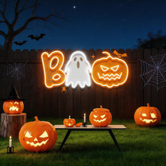 Halloween Boo Ghost Artwork Led Neon Sign Light