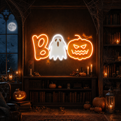 Halloween Boo Ghost Artwork Led Neon Sign Light