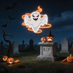 Halloween Day Ghost Fire Artwork Led Neon Sign Light