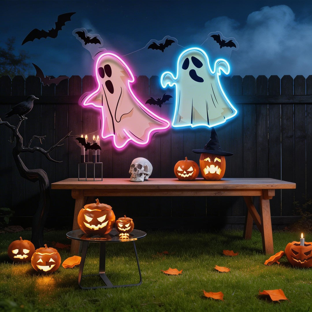 Halloween Ghost Cute Artwork Led Neon Sign Light