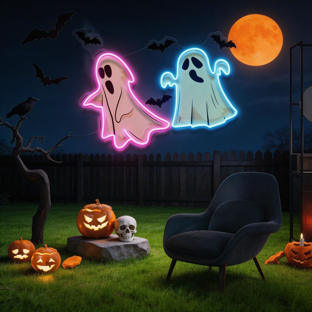 Halloween Ghost Cute Artwork Led Neon Sign Light