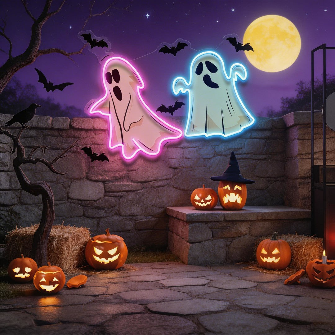 Halloween Ghost Cute Artwork Led Neon Sign Light