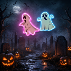 Halloween Ghost Cute Artwork Led Neon Sign Light
