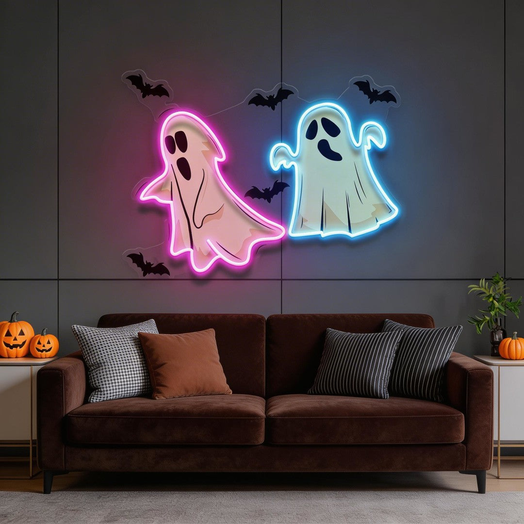 Halloween Ghost Cute Artwork Led Neon Sign Light