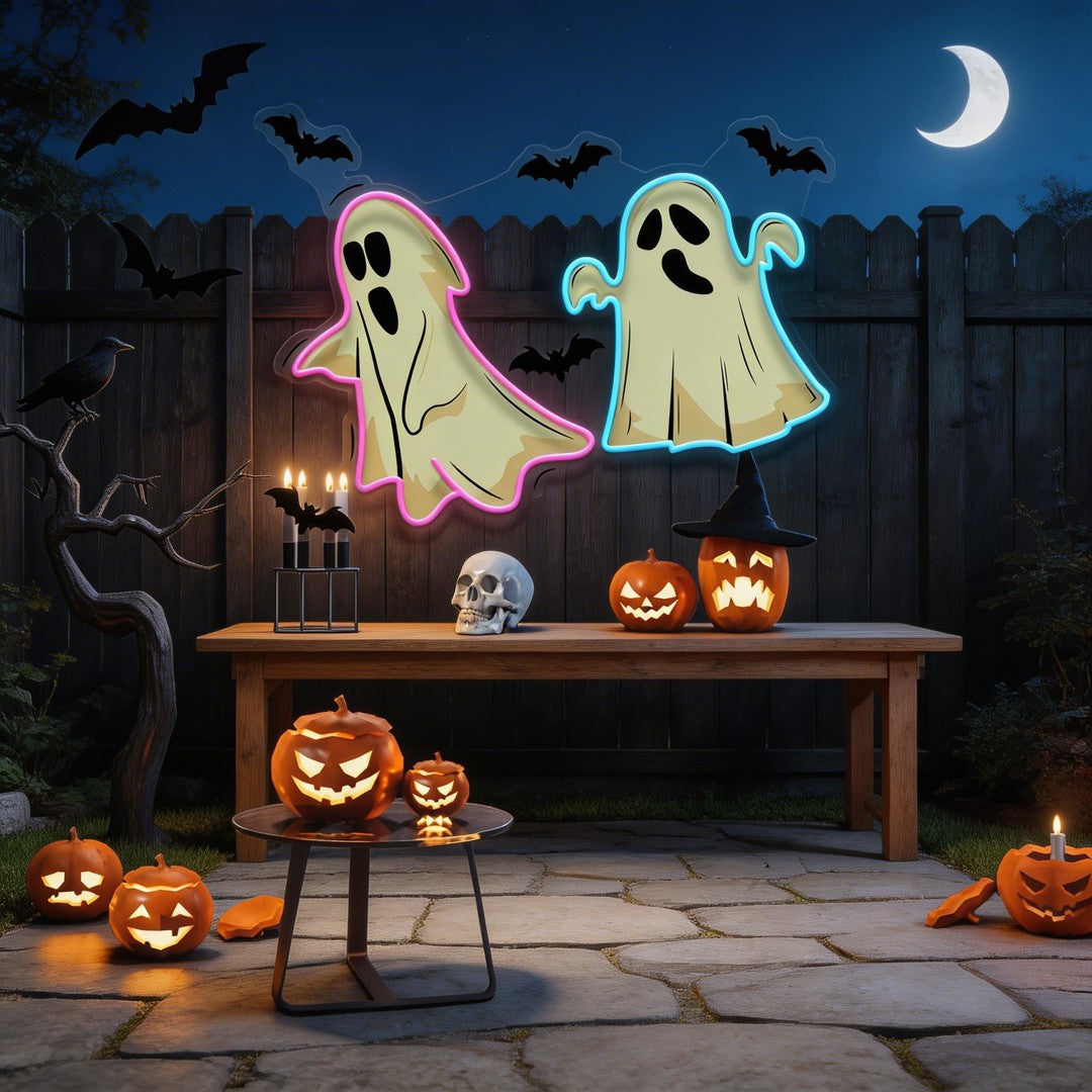 Halloween Ghost Cute Artwork Led Neon Sign Light