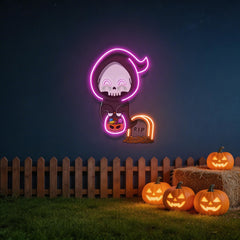 Halloween Ghost Pumpkin Artwork Led Neon Sign Light
