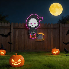 Halloween Ghost Pumpkin Artwork Led Neon Sign Light