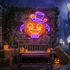 Halloween Monster Pumpkin Artwork Led Neon Sign Light