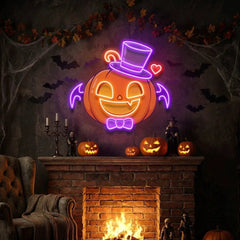 Halloween Monster Pumpkin Artwork Led Neon Sign Light