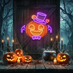 Halloween Monster Pumpkin Artwork Led Neon Sign Light