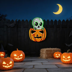 Halloween Skull Pumpkin Cute Artwork Led Neon Sign Light