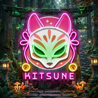 Hand Drawn Kitsune LED Neon Sign Light Pop Art