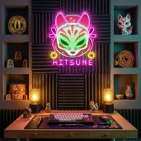 Hand Drawn Kitsune LED Neon Sign Light Pop Art