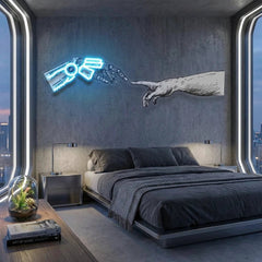 Hand Robot Acrylic Artwork Led Neon Sign Light