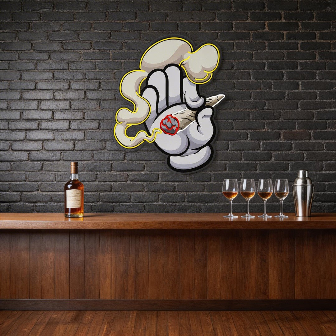 Hand Smoker Led Neon Acrylic Artwork
