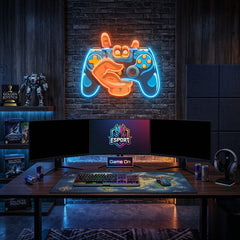 Hand Holding Game LED Neon Sign Light Pop Art