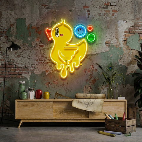 Happy Little Duck LED Neon Sign Light Pop Art