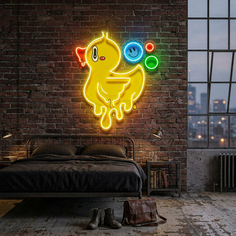 Happy Little Duck LED Neon Sign Light Pop Art