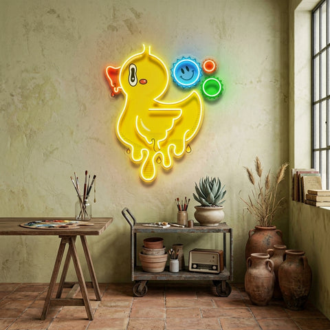 Happy Little Duck LED Neon Sign Light Pop Art