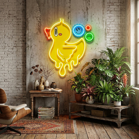 Happy Little Duck LED Neon Sign Light Pop Art