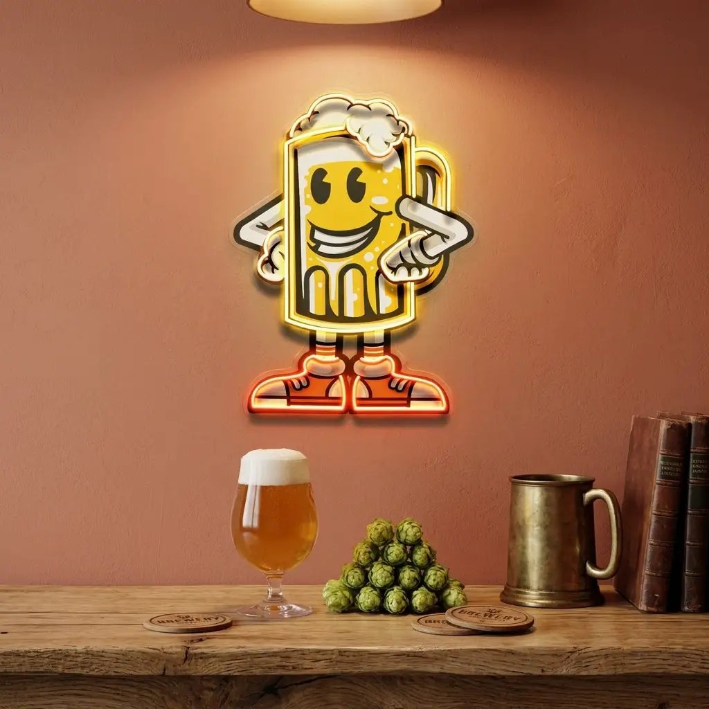 Happy Beer LED Neon Sign Light Pop Art