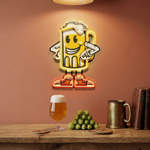 Happy Beer LED Neon Sign Light Pop Art