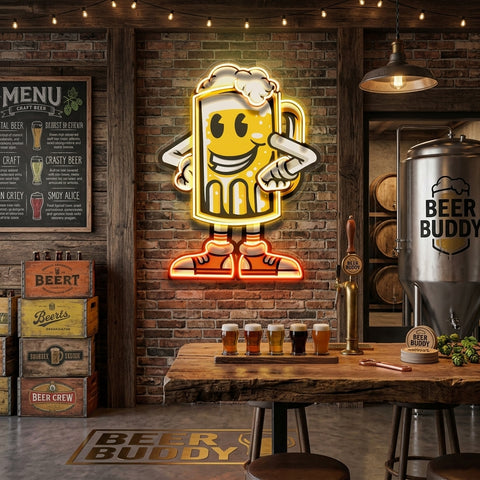 Happy Beer LED Neon Sign Light Pop Art