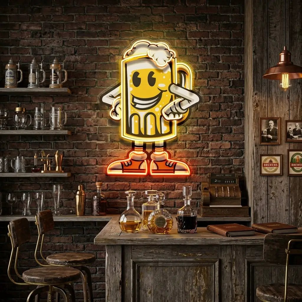 Happy Beer LED Neon Sign Light Pop Art