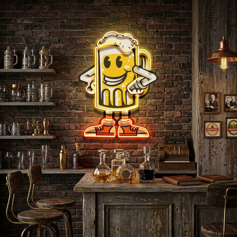 Happy Beer LED Neon Sign Light Pop Art