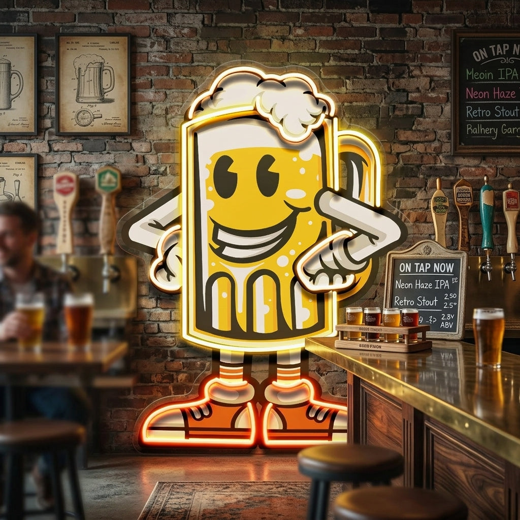 Happy Beer LED Neon Sign Light Pop Art