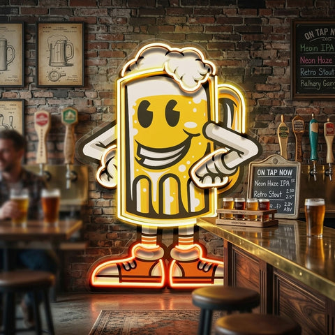 Happy Beer LED Neon Sign Light Pop Art