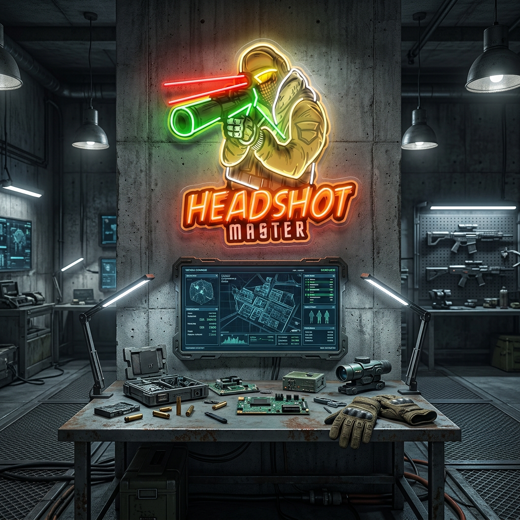 Headshot Master Gaming LED Neon Sign Light Pop Art