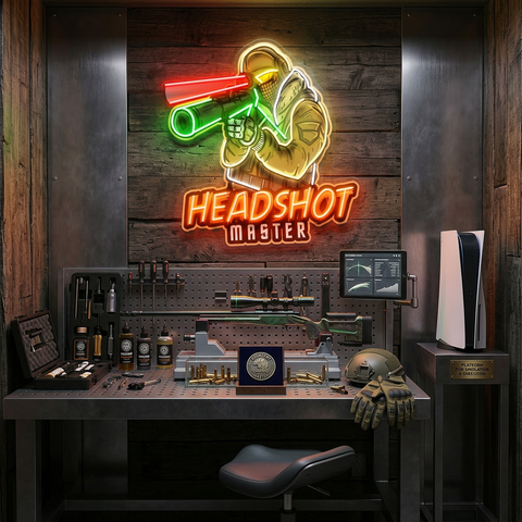 Headshot Master Gaming LED Neon Sign Light Pop Art