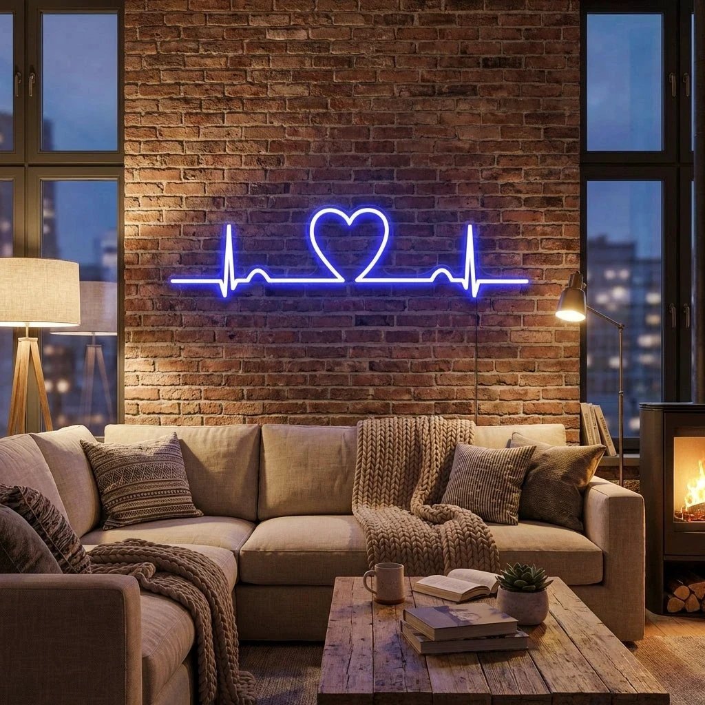 Heart Beat Led Neon Sign Light